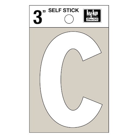 Hy-Ko 3In White Vinyl Letter C, 10PK A30513